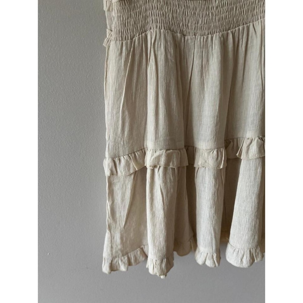Pinch Ruffled V-Neck Ruffled Mini Dress Cream Small - Picture 5 of 5